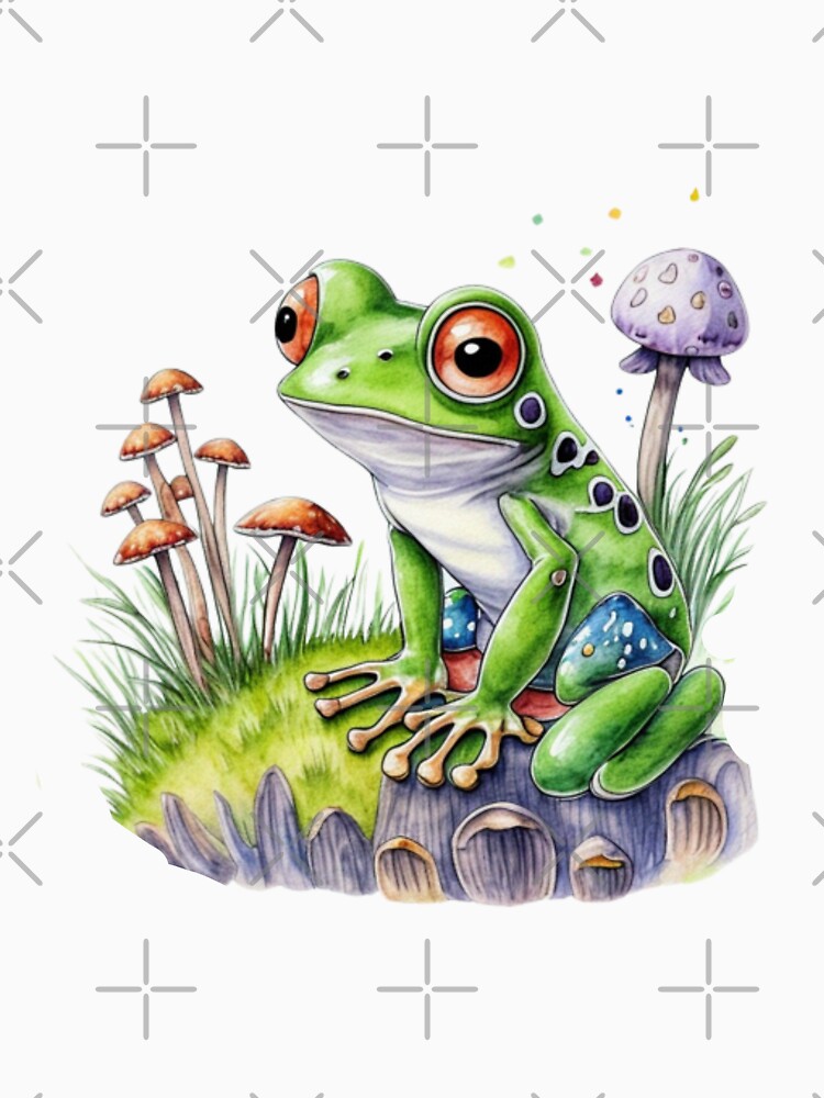 Frog on mushroom" cute  Frog pose by Obinne