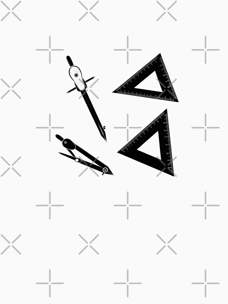 Minimalist Drafting Tools Geometry Art by Rhodes Shop