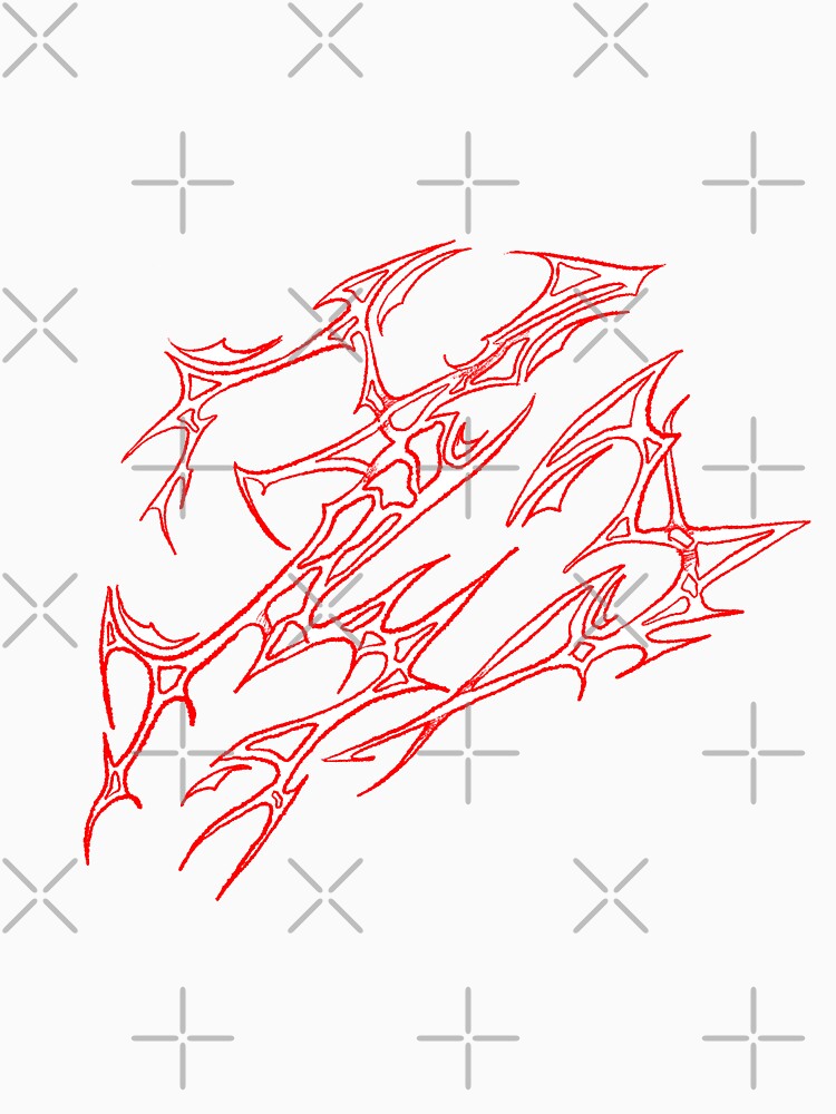 Cyber sigilism red on white by NoLife Artist