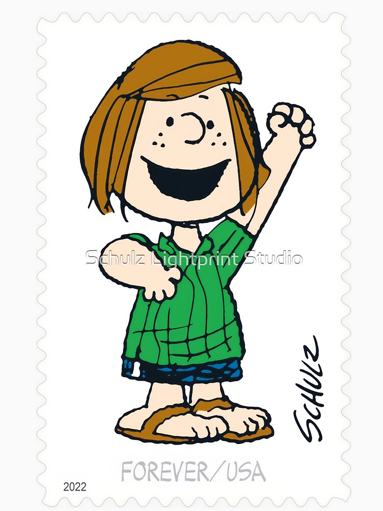 USA postage stamp featuring the Peanuts character Peppermint Patty, comic strip by Schulz Lightprint Studio
