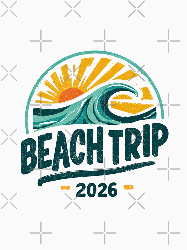 Beach Trip 2026 Vintage Wave Distressed Retro Summer Vacation Shirt by StickerHavenn