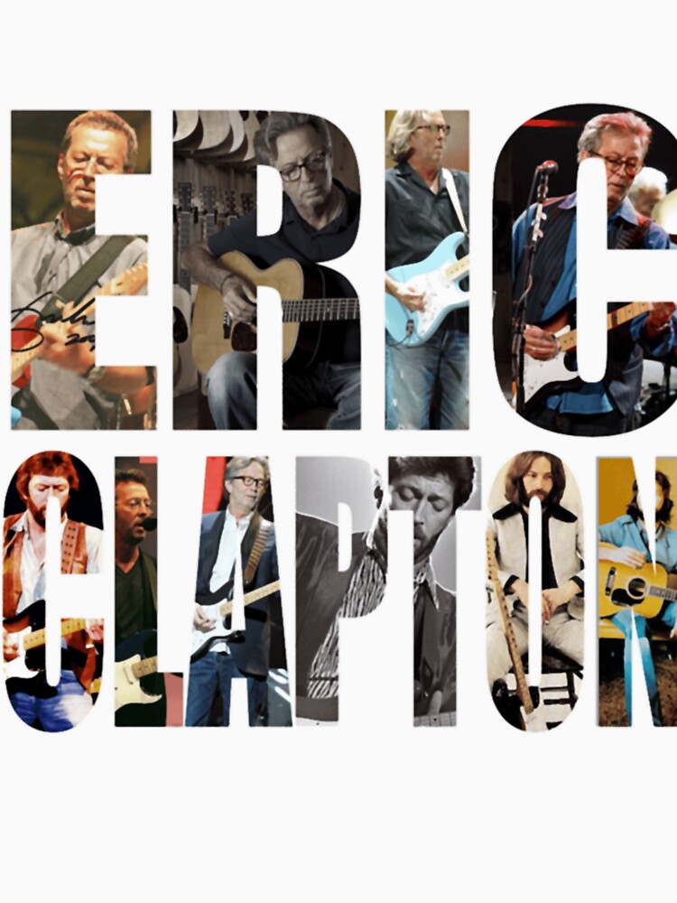 For Men Women Eric Clapton Oversized Retro Guitar Collage Poster by duffkebattclum