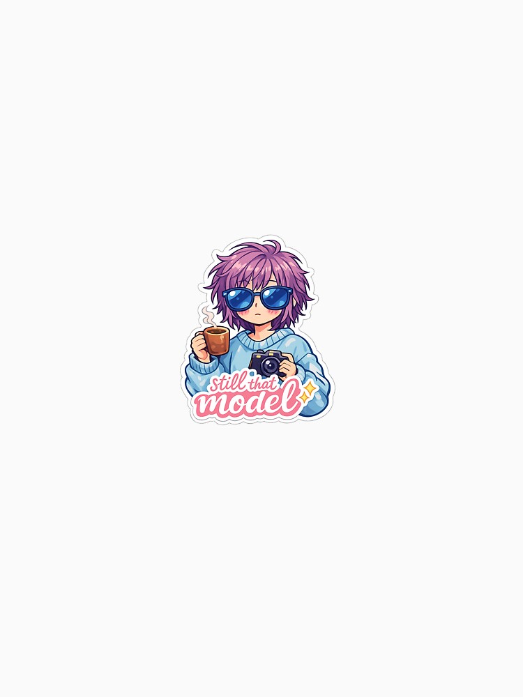 “Tired But Still That Model ✨ | Aesthetic Coffee Girl Sticker” by VNyA