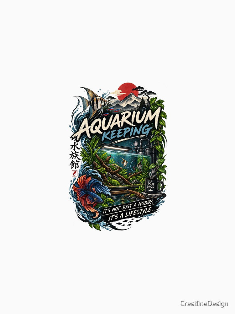 Aquarium Keeping Japanese Wave Art by CrestlineDesign