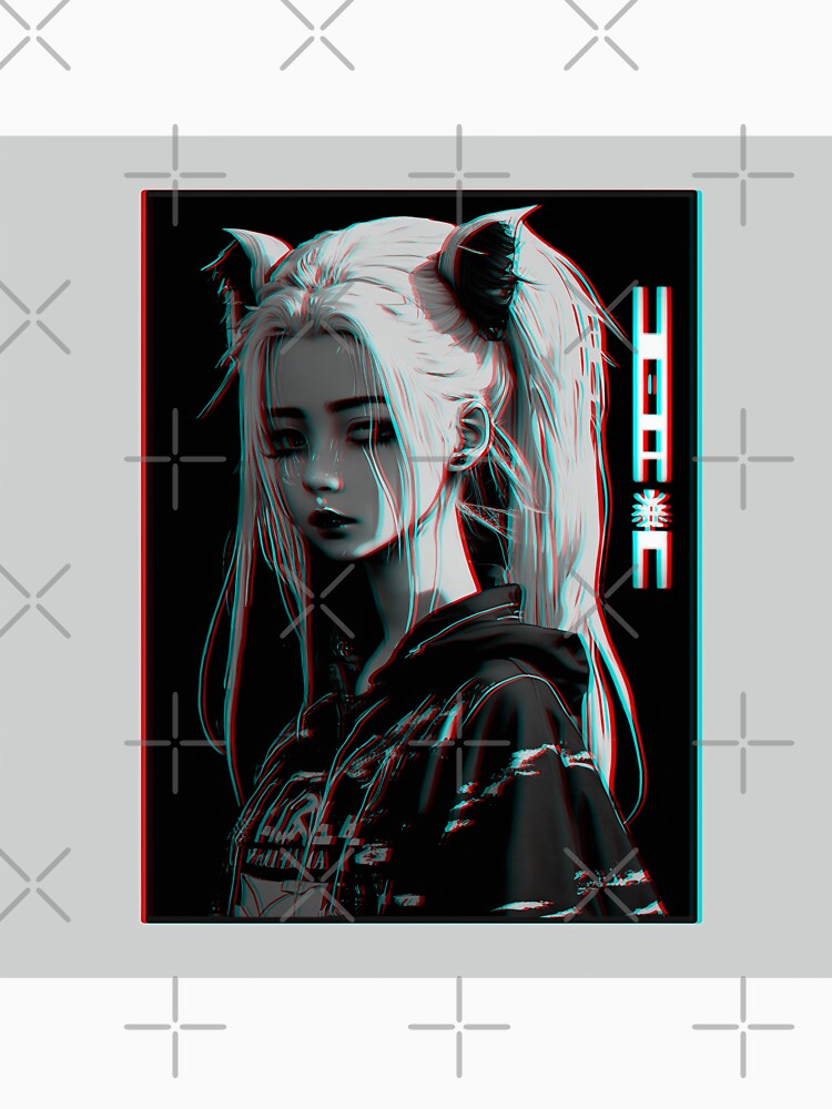 Emo Cat Girl - Retro Kawaii Anagraphy by Star_