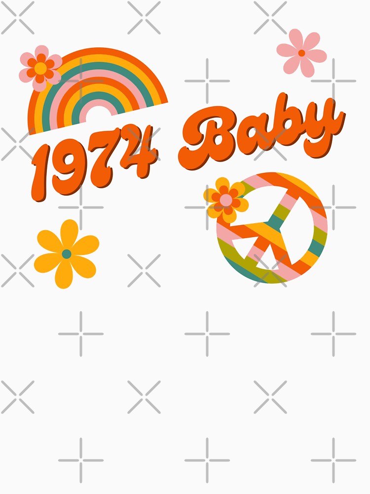 1974 Baby Retro Flowers Peace Sing Groovy Hippie Colors by Brasilia