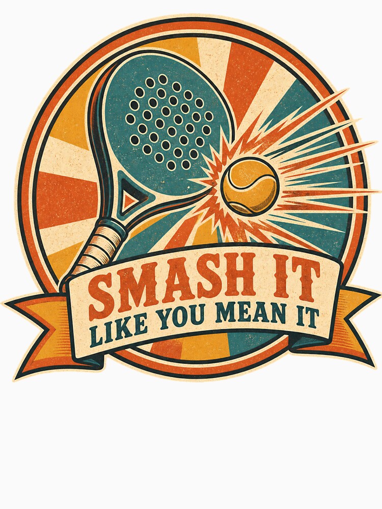Smash It Like You Mean It Retro Padel Badge by BoosterShop