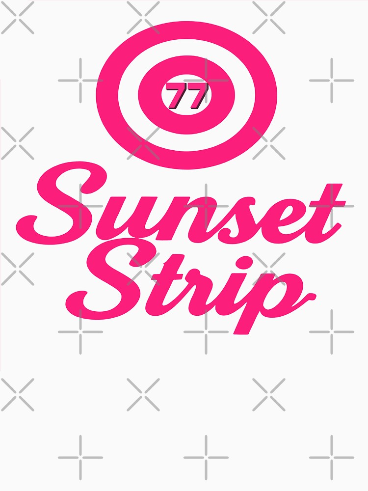 77 Sunset Strip Pink Retro Circle Logo Tee - California Streetwear Graphic T-Shirt by VG FASHION DESIGNS
