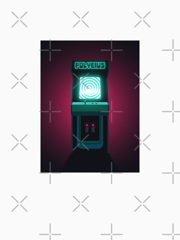 Polybius Arcade Game Machine Cabinet Front Dark Red by VoodooCircus