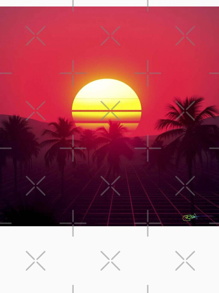 Synthwave Summer Retro 80s Neon Landscapes 368 by Benito Del Ray