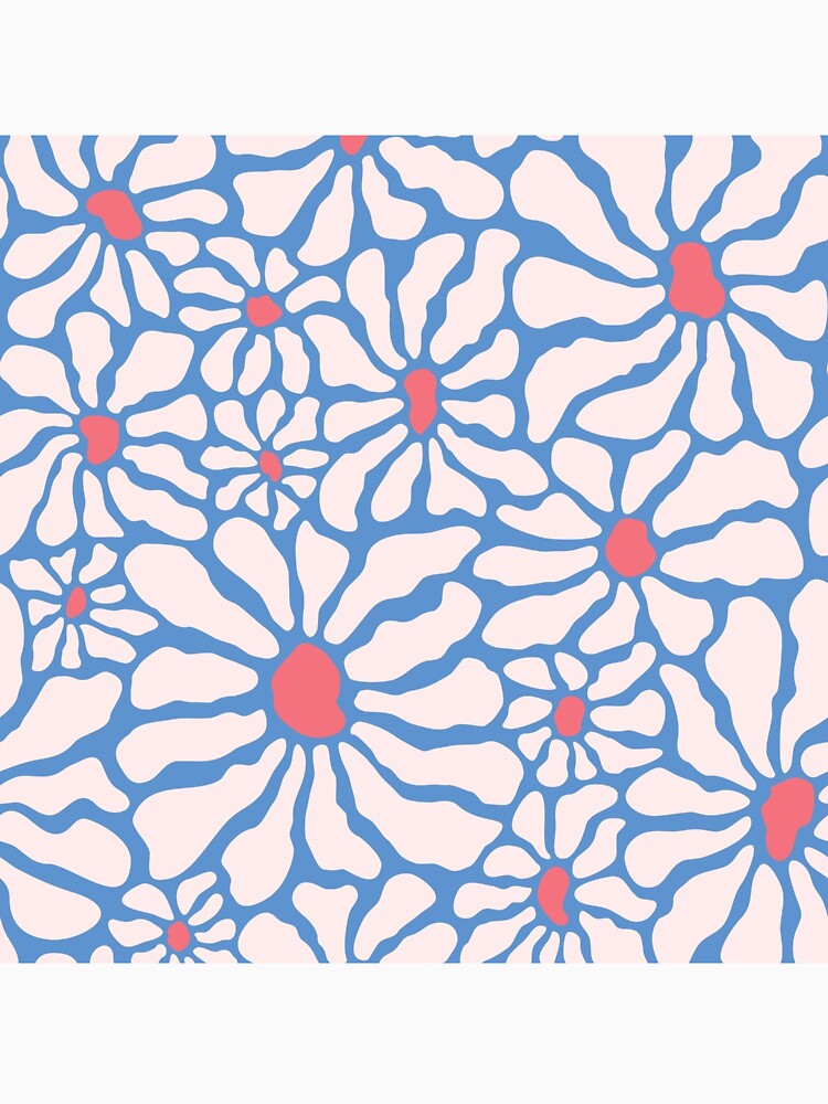Baby blue  bloom. Retro floral pattern by ReneMagritteArt