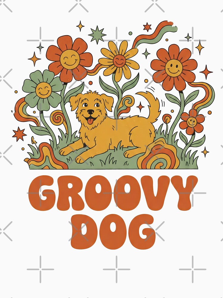 Happy Dog Relaxing In Flower Field by Flying Doggo