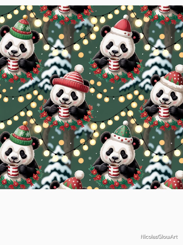 Christmas Panda Pattern by NicolasGlowArt