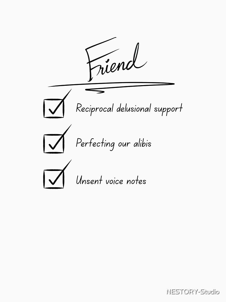 Friend Checklist Funny Best Friend Gift Quote by NESTORY-Studio