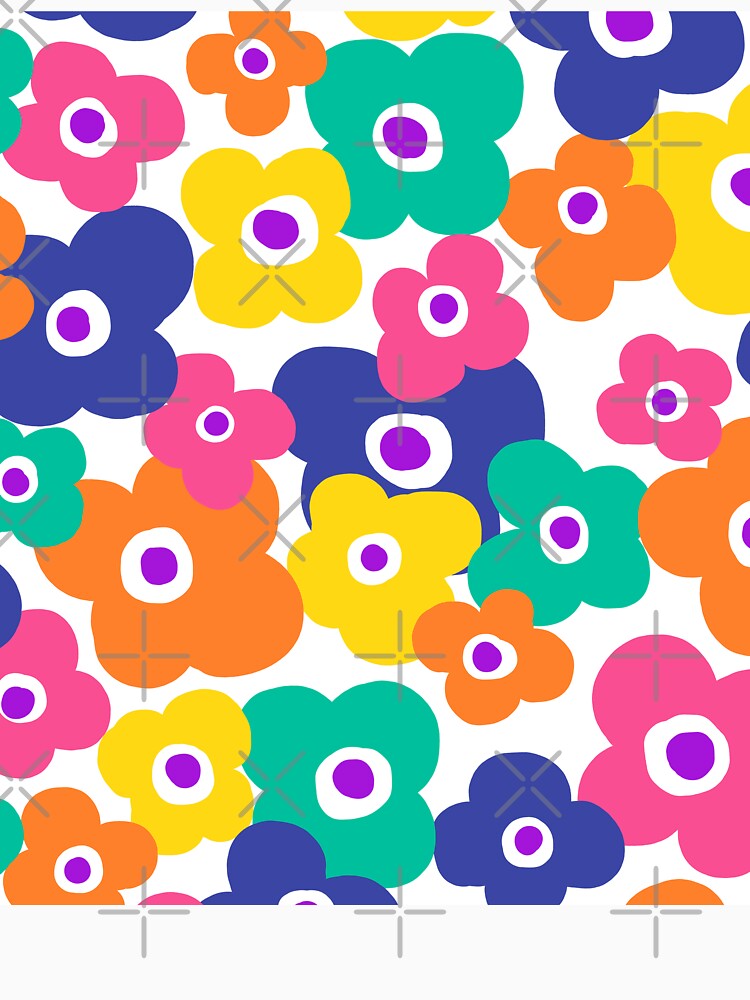 Colorful 70s Vintage Retro Flower Power Pattern by Deutschic