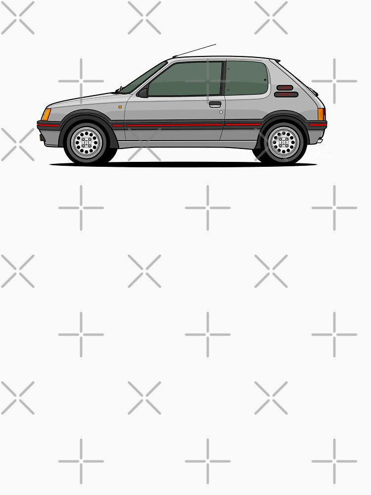 Peu geot 205GTi 1.6 Graphic Illustration - Silver by RJWautographics