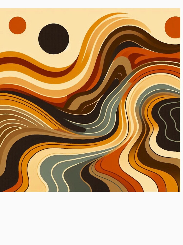 Retro Waves – Abstract Earth Tones Design by Dogandesighn