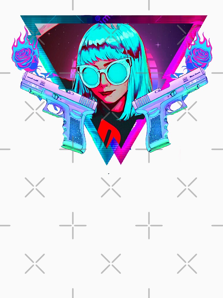 Blue neon vaporwave shirt by [-A-] Industrie s