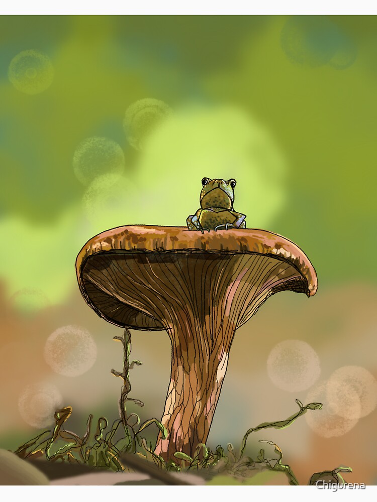 Frog on Mushroom by Chigurena