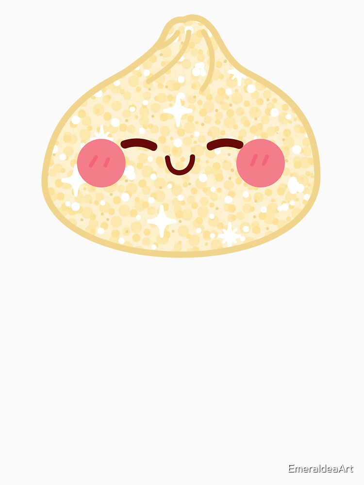 Kawaii Light yellow Golden Glitter Squishy Dumpling – Cute Food Character Design by EmeraldeaArt