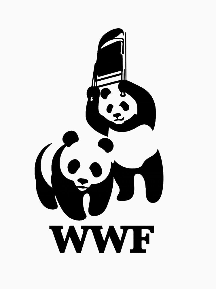 Cute Panda Pair Minimal Wildlife Art by ZULMAVALES6