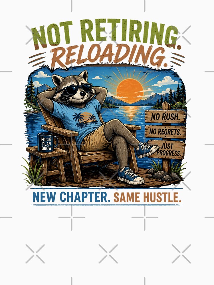 Not Retiring Reloading Raccoon T-Shirt – Chill Motivation Graphic Tee by Aimetoi