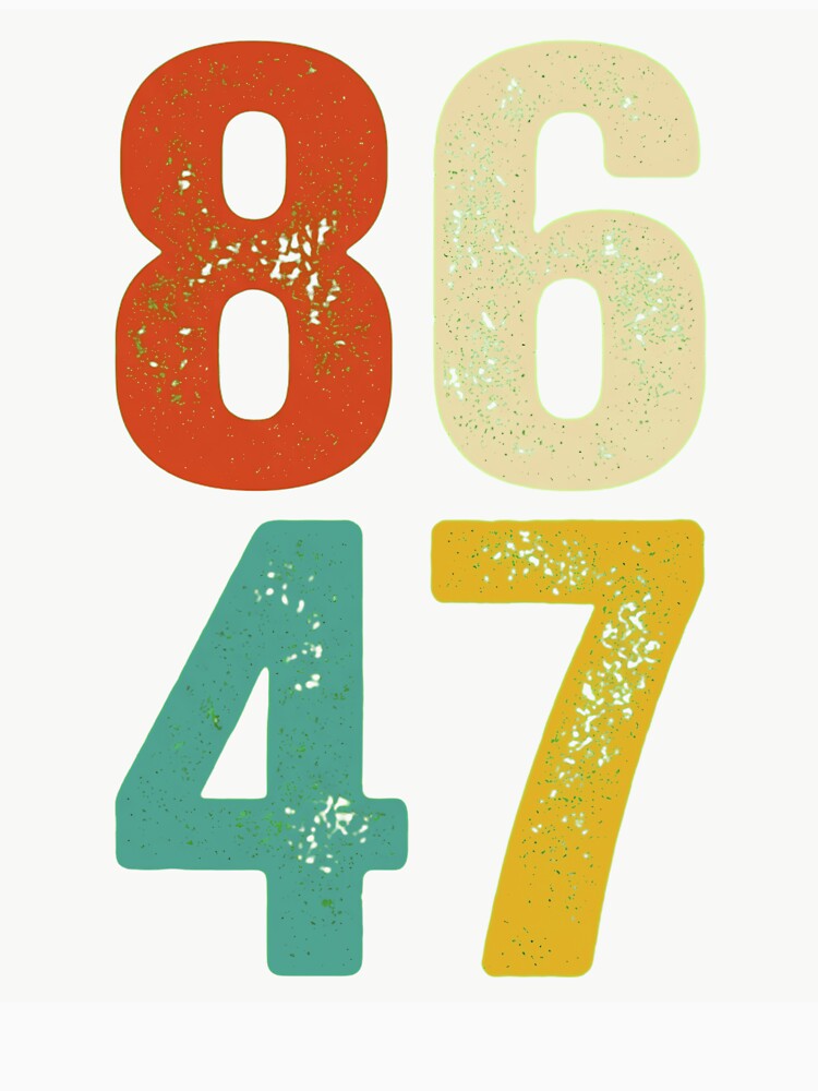 Vintage 8647 Retro Distressed Number Typography Design by haitrieuic96