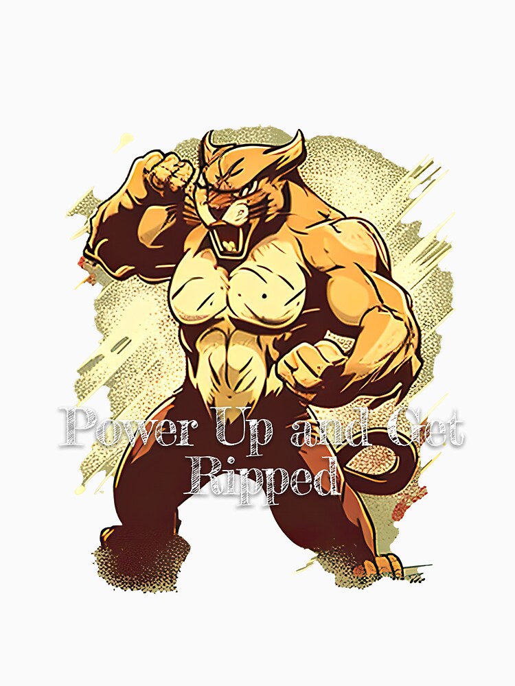 Power Up and Get RippedDesignBodybuilding Fitness Gym Workout Exercise Merch Print Design by tengamerx