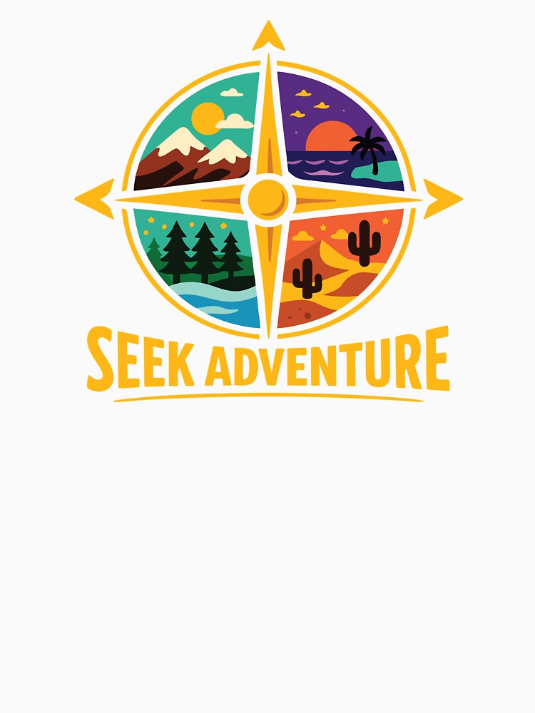 Seek Adventure Compass – Travel & Nature Explorer Design by PrintMastery