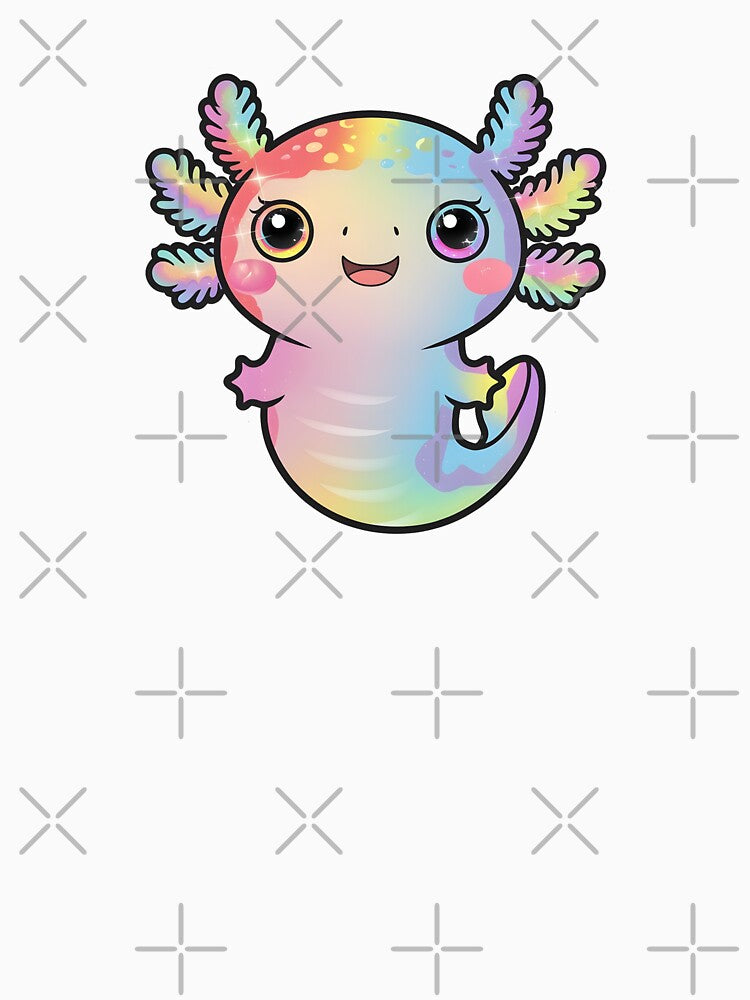 Cute Kawaii Pink Axolotl Doodle by bukajart