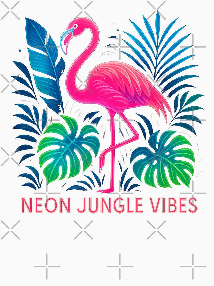 Neon Jungle Vibes – Flamingo Glow Art by xmoudx