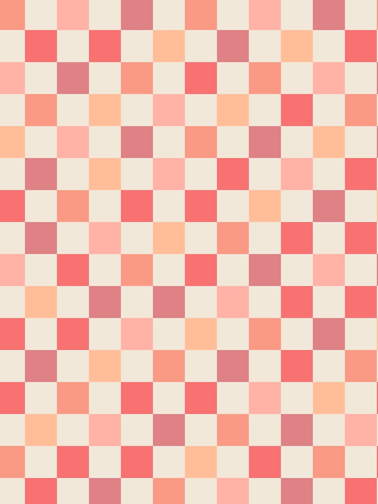 Peach Check Checkered Blush Pink Pastel Pattern by kierkegaard