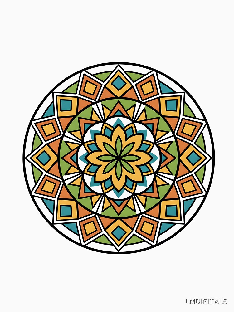 Geometric Mandala – Bold 70s Color Palette by LMDIGITAL6