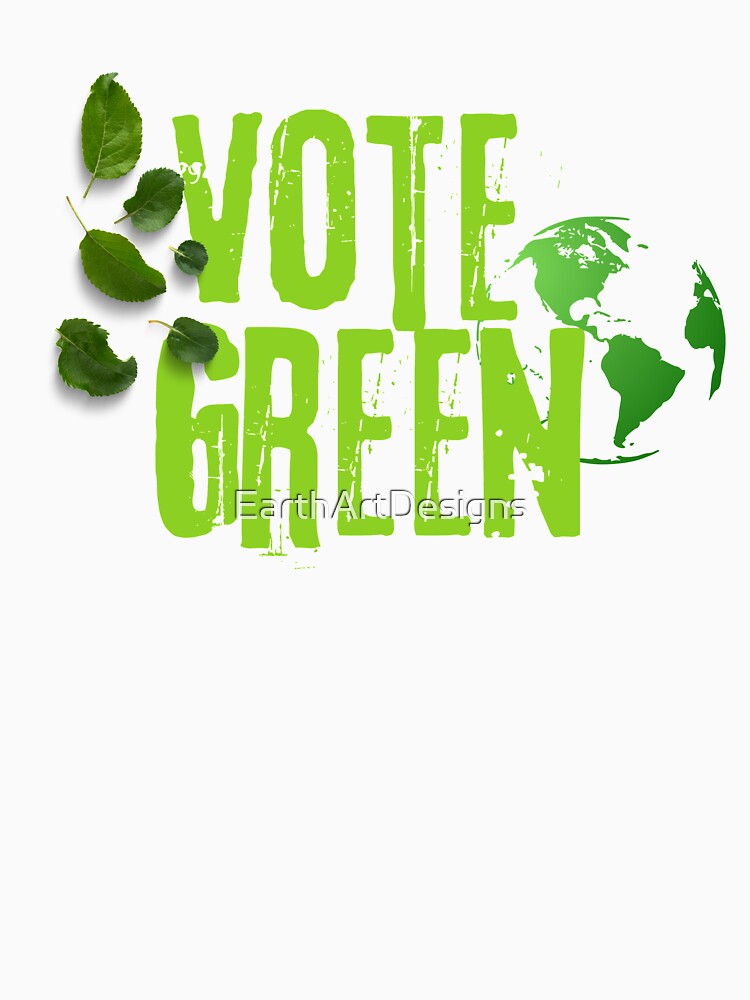Vote Green Grunge Text Design by EarthArtDesigns