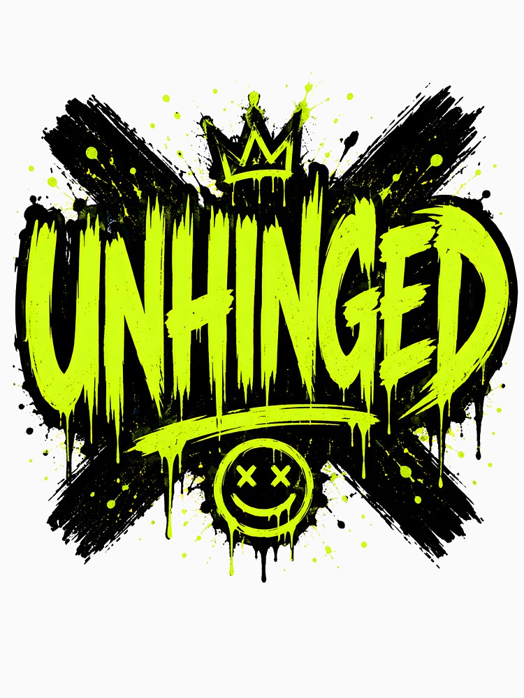 Unhinged Neon Green Streetwear Graffiti Drip by Mr Lee