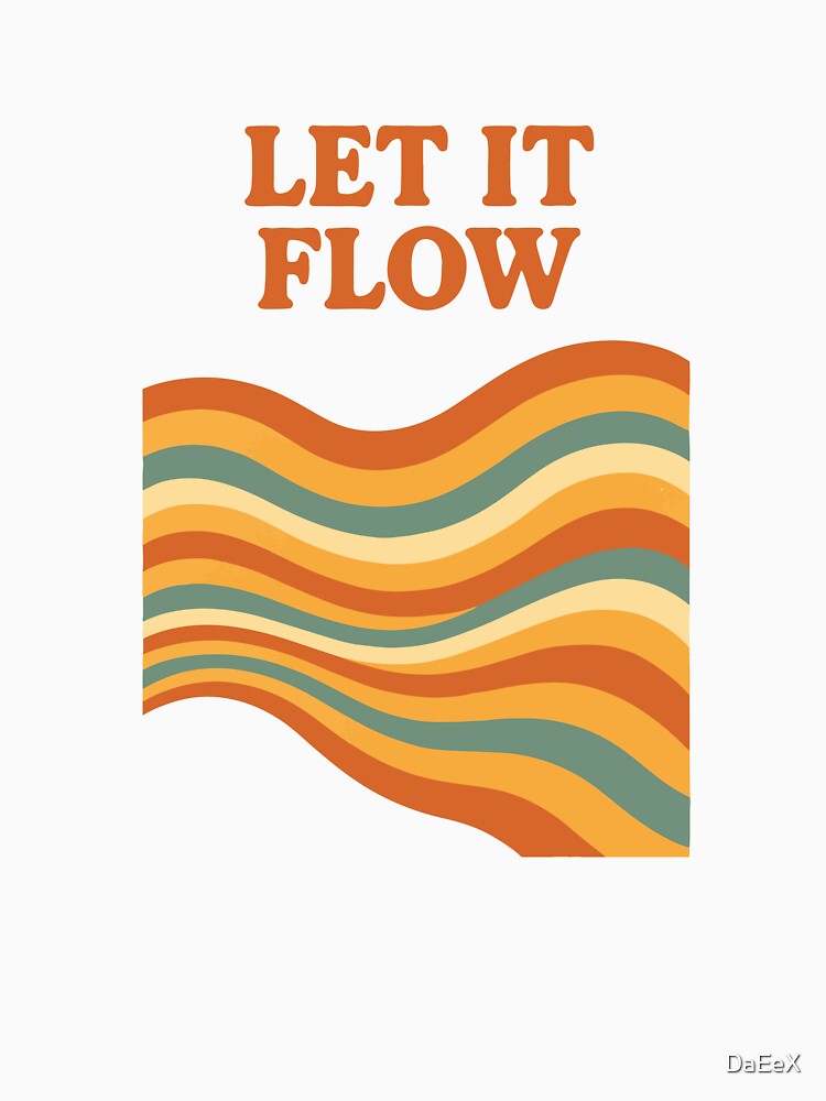 Let It Flow – 70s Retro Wave Line Art (Minimal Vintage Palette) by DaEeX