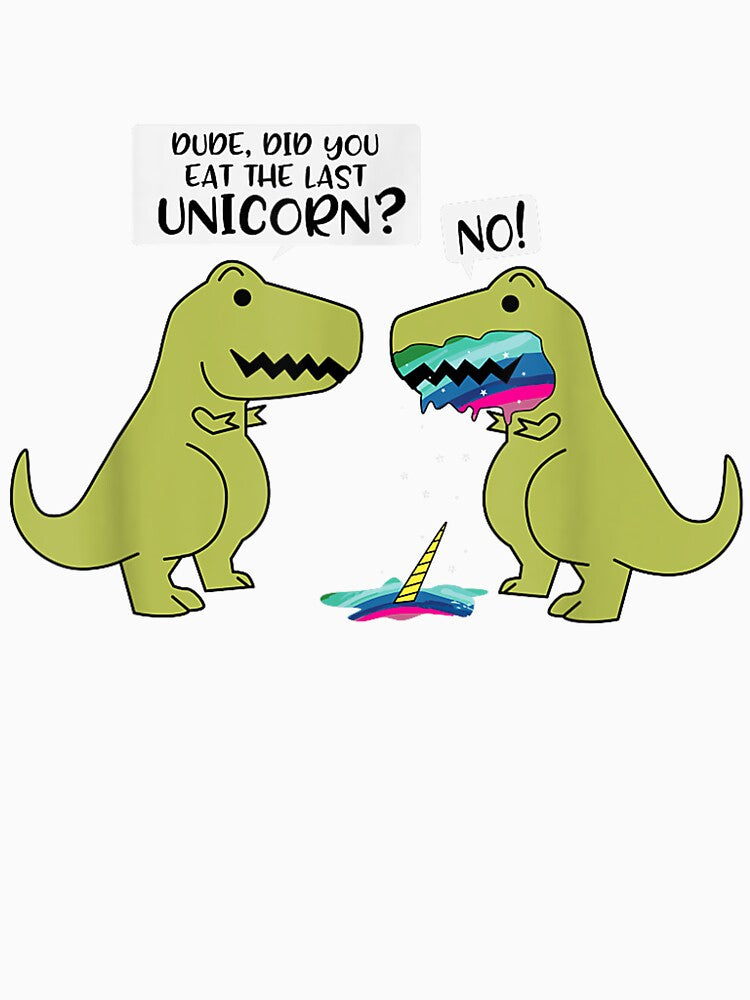 Funny Did You Eat The Last Unicorn Dinosaur Short Sleeve T-Shirt by animal-x1
