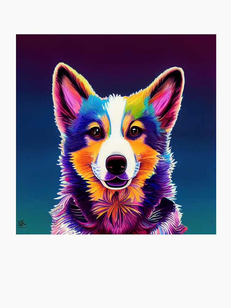 psychedelic happy corgi by Aliveforfun