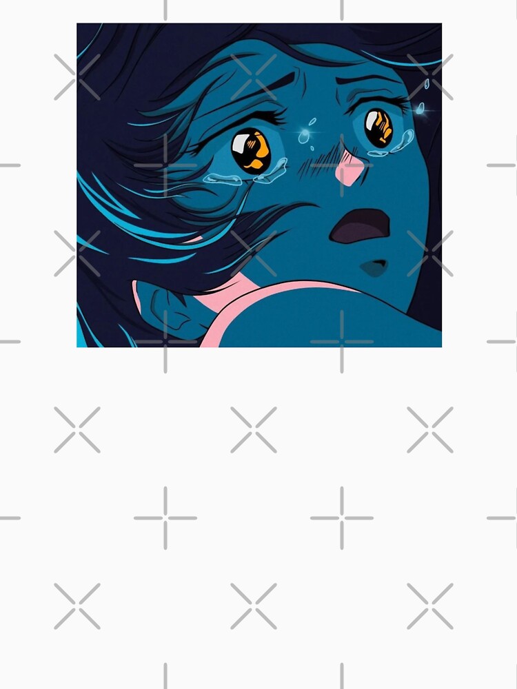 Crying Anime Girl | Aesthetic Anime | Vaporwave by PopUpShirt