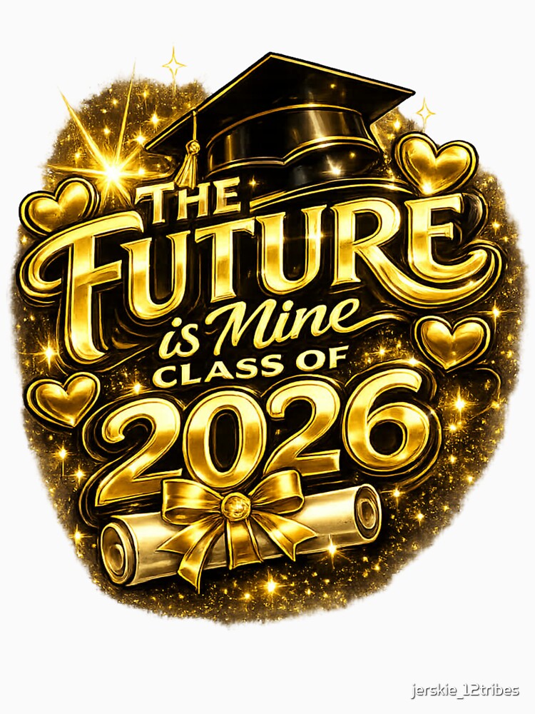 Class of 2026 Graduation Design – The Future Is Mine Gold Graduate Cap & Diploma by jerskie_12tribes