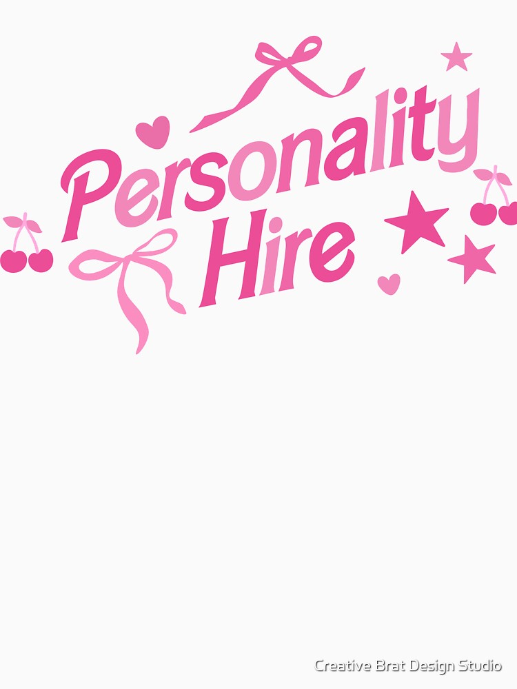 Personality Hire Coquette Corporate Girlie Cherry Bow Pink Aesthetic by Creative Brat Design Studio