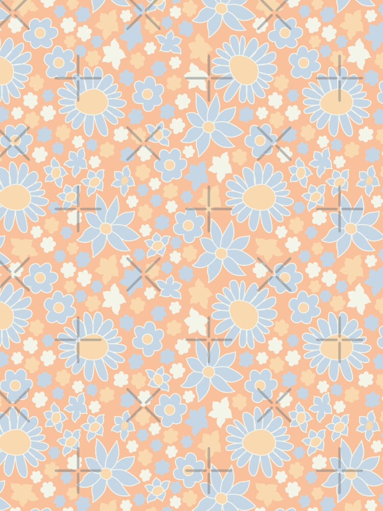 RETRO FLOWER POWER ORANGE PEACH by blomastudios