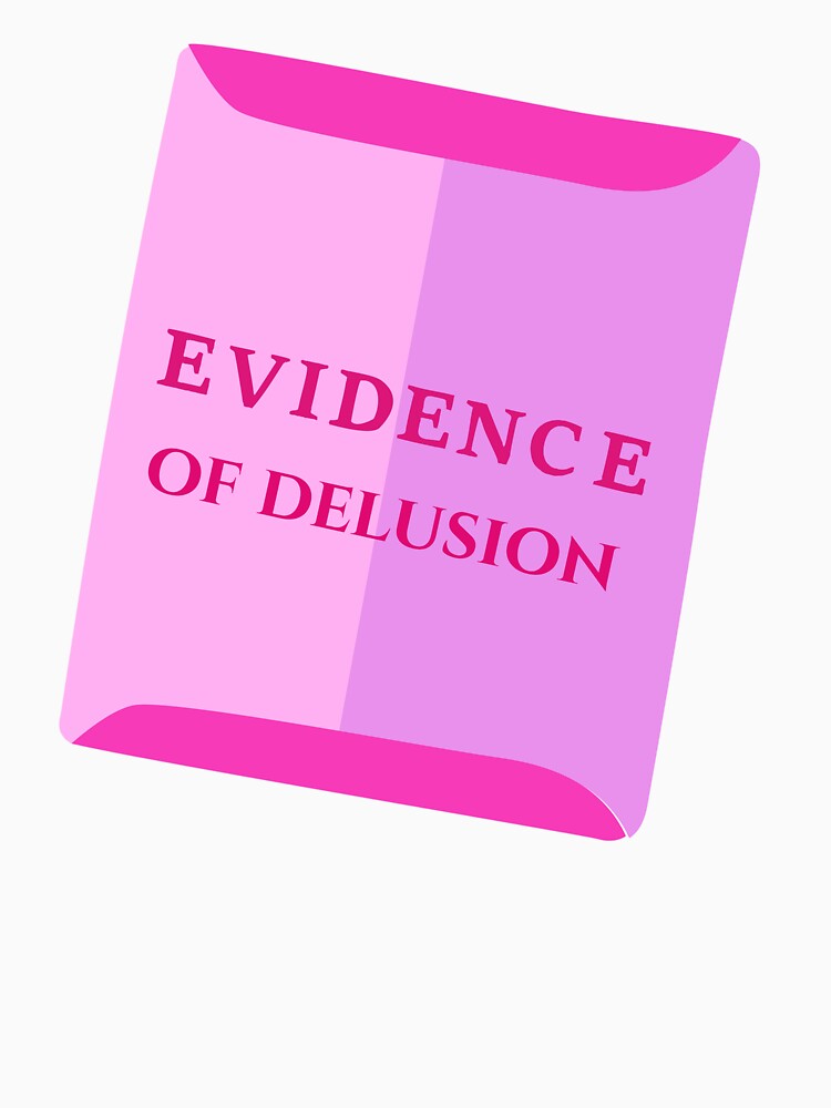 Evidence of Delusion Sticker | Funny Coquette Legal Aesthetic | Pink Folder Design by JusticeForSale