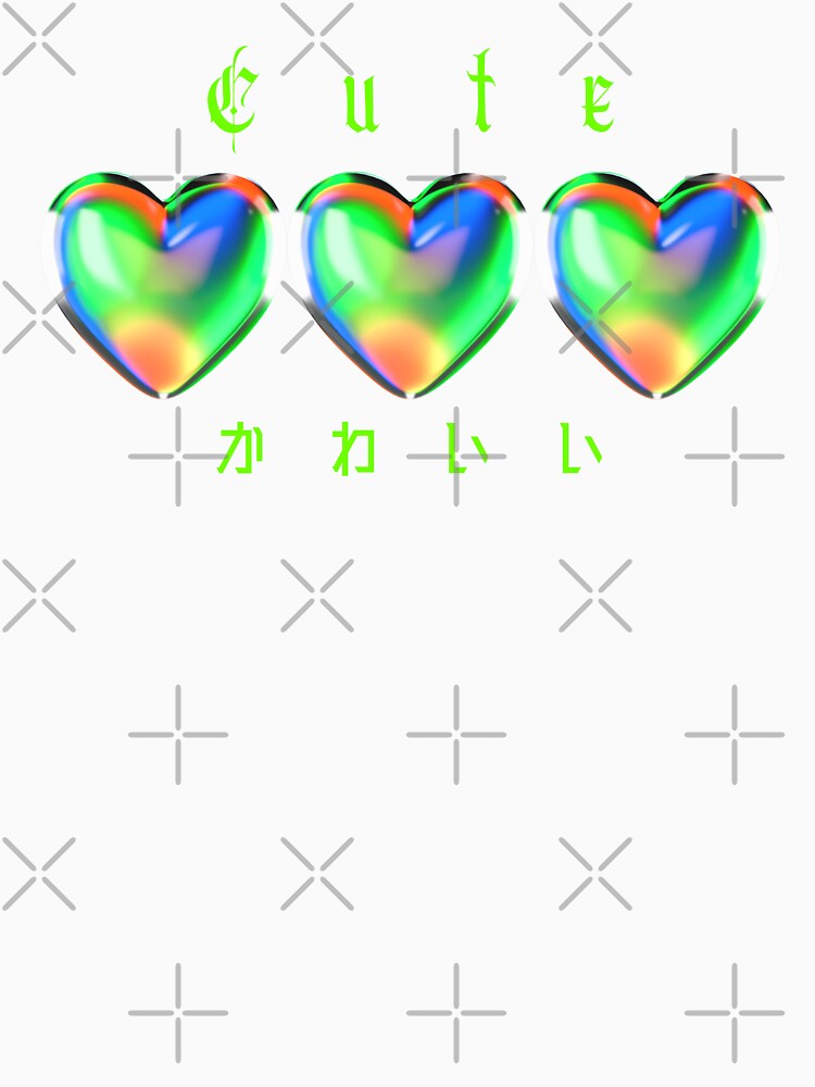 Cute glass hearts rainbow y2k style design by VantaTheArtist