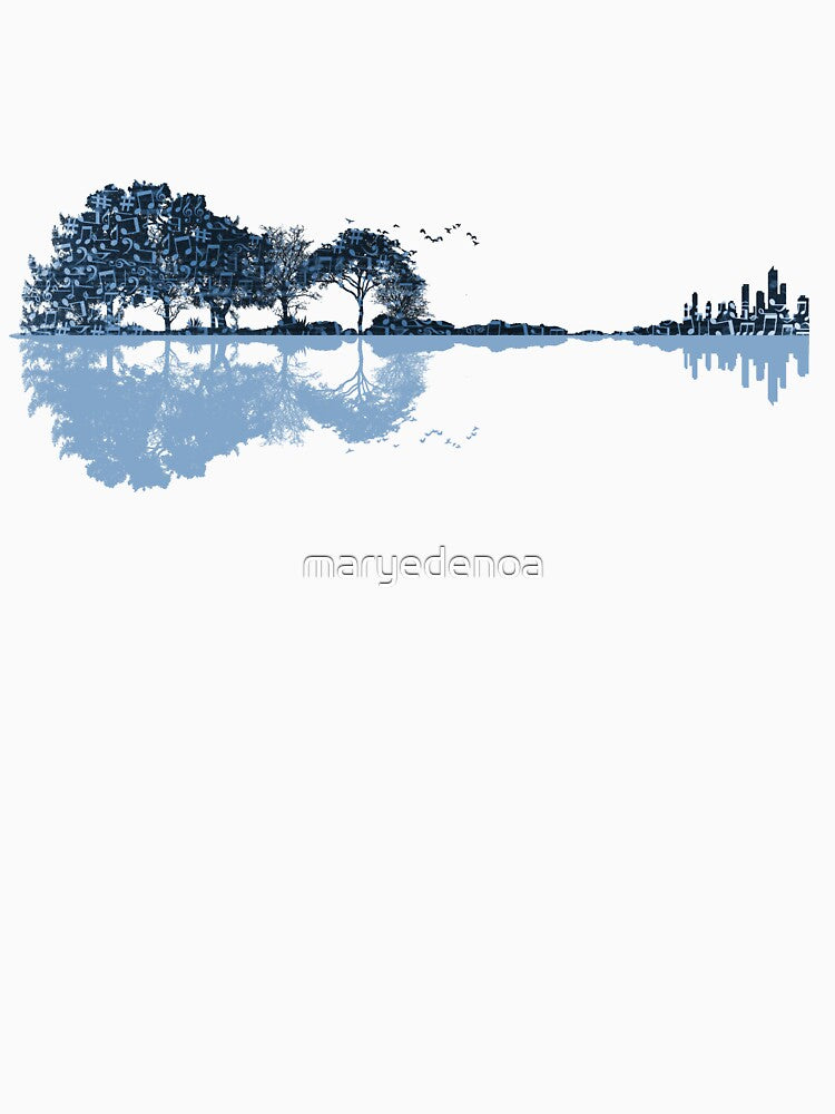 Nature Guitar - Musical Notes - Blue by maryedenoa