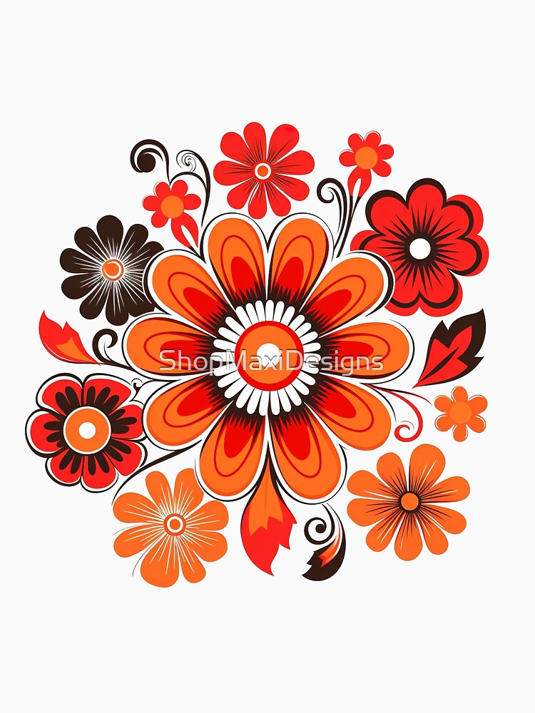 Groovy red flower power by ShopMaxiDesigns