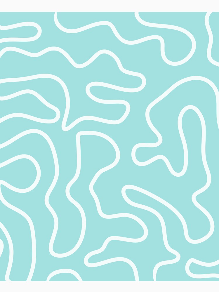 Squiggle Maze Abstract Pattern in Aqua Teal Pastel by kierkegaard