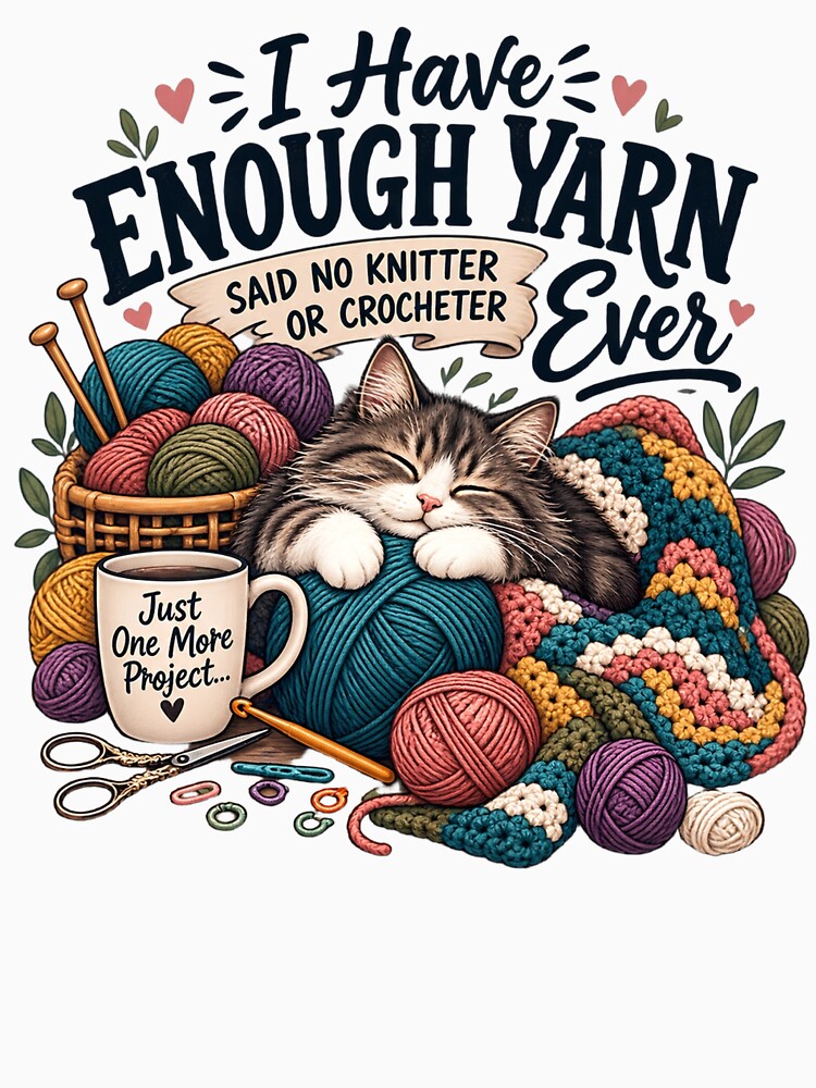 I Have Enough Yarn Said No Knitter or Crocheter Ever | Funny Knitting & Crochet Lover T-Shirt by Canvas Harbor