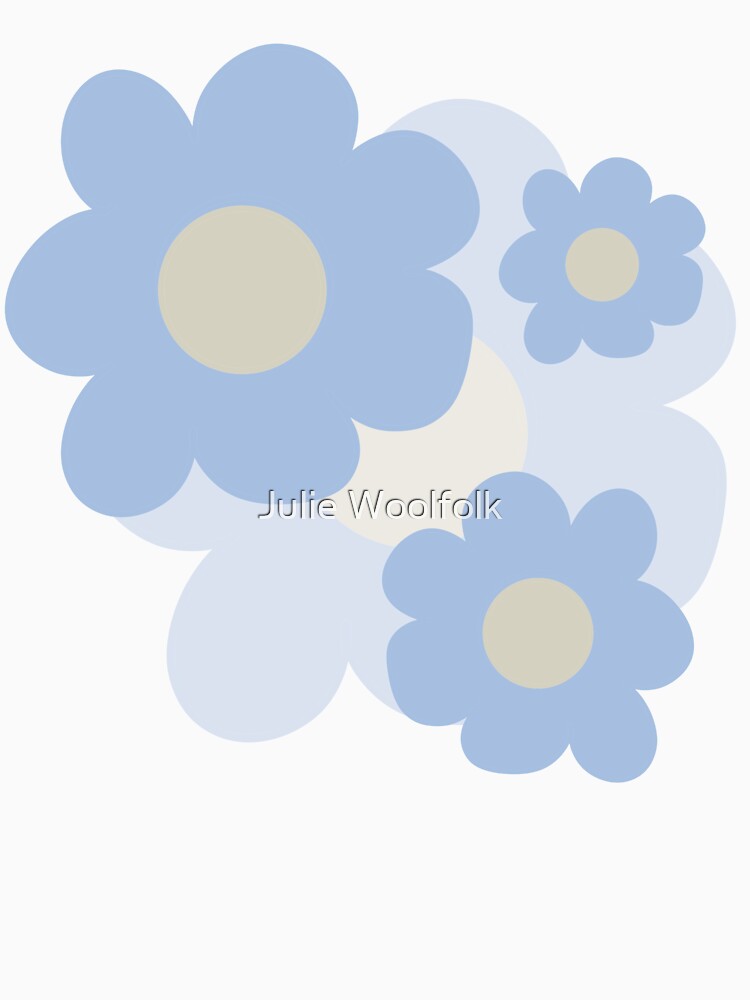Retro Bue Flower Power by Julie Woolfolk