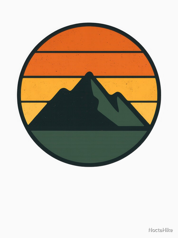 Retro Minimal Mountain Sunset – Vintage Outdoor Landscape Design by NoctaHike